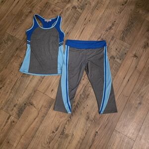 Gray and Blue Women's Leggings